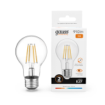 Лампа светодиод 11Вт А60 груша Е27 2700К 910Лм филамент Gauss Filament Elementary (1/10/50) Лампа светодиод 11Вт А60 груша Е27 2700К 910Лм филамент Gauss Filament Elementary (1/10/50)