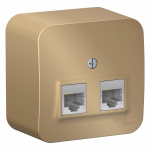 Розетка 2гн комп+комп RJ45+RJ45 о/у титан изол.пласт. кат.5е IP20 Blanca Schneider Electric Розетка 2гн комп+комп RJ45+RJ45 о/у титан изол.пласт. кат.5е IP20 Blanca Schneider Electric
