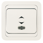 Выключатель 1кл прох с подсв с/у белый IP20 Mimoza Makel (1/12/120)