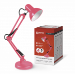Светильник настольный под лампу на основании+струбцина 60Вт Е27 розовый СНО-15Р IN HOME