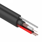 Кабель для видеонаблюдения КВК-П+2х0,75мм² +ТРОС (7*0,4мм), (305м/бух), черный, OUTDOOR REXANT (1/1)