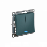 Выключатель 2кл с подсв с/у изумруд механизм быстрозажим AtlasDesign Systeme Electric (1/20)