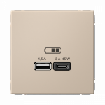 Розетка 2гн USB+USB A+C с/у песочный механизм высокоскор.заряд. QC PD ArtGallery Systeme Electric (1/8/16) Розетка 2гн USB+USB A+C с/у песочный механизм высокоскор.заряд. QC PD ArtGallery Systeme Electric (1/8/16)