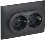 Розетка 2гн с З/К шторки с/у титан в сборе 16А SK-R07T SKANDY IEK (1/10/100)