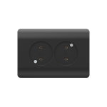 (NEW3-E) Розетка б/з со шторками двойная, 16А, черный CHINT (1)