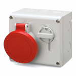 Розетка настенная с мех-ой блокировкой и верхним расположением разъема IP44 32А 3P+E+N 400В Розетка настенная с мех-ой блокировкой и верхним расположением разъема IP44 32А 3P+E+N 400В