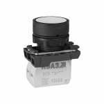 Кнопочный выкл. в сборе плоск., 1 упр. элемент белый круг. линза, 1НО 1НЗ 0переключ. IP40 без фиксации, КЭАЗ