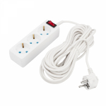 Удлинитель 3гн, 10 м, 3х0.75 мм, с з/к, с кнопкой, белый, PROconnect