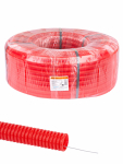 Труба гофрированная ПНД d 25 с зондом (75 м) легкая красная TDM Труба гофрированная ПНД d 25 с зондом (75 м) легкая красная TDM