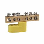 Шина нулевая с одним изолятором OptiKit BB-O-PE-S-6-6х9-желтый