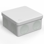 Коробка разветвительная 100х100х50 о/у серая с 8 кабельными вводами под монтажный пистолет безгалогенная  (HF) двухкомпонент IP66 Промрукав (1/66)