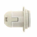 Патрон Е27 пластиковый с кольцом белый EKF (200/50)