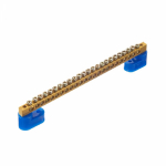 Шина "N" нулевая 6х9мм 24/2 (24 группы/крепеж по краям) с двумя угловыми изоляторами (10 шт/уп) Промрукав