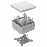 Коробка огнестойкая для о/п двухкомпонентная 60-0300-FR2.5-8 Е15-Е120 RAL7035 100х100х50 (14 шт/кор) Промрукав