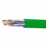 Кабель витая пара кат. 6 неэкранированный U/UTP, 4 пары, нг(А)-HF, цвет внешней оболочки зелёный, коробка 305 м Кабель витая пара кат. 6 неэкранированный U/UTP, 4 пары, нг(А)-HF, цвет внешней оболочки зелёный, коробка 305 м