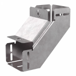 Угол д/листового кабель.лотка 90° вертикально восходящий без разъема/соединителя сталь светло-серый ПРОМРУКАВ