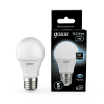 Лампа светодиод 10Вт груша А60 Е27 4100К 920Лм матовая Gauss Black (1/10/50) Лампа светодиод 10Вт груша А60 Е27 4100К 920Лм матовая Gauss Black (1/10/50)