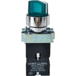 Переключатель NP2-BK12365, 2 положения фиксацией 1НО+1НЗ, зелёная AC230В (LED), IP40  CHINT (1)