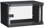 ITK Шкаф LINEA WE 6U 550x350мм дверь стекло черный