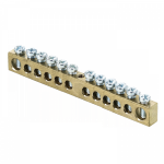 Шина нулевая 125.12 125А 12-отверстий латунь крепеж по центру EKF (10/220) Шина нулевая 125.12 125А 12-отверстий латунь крепеж по центру EKF (10/220)
