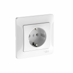 GLOSSA РОЗЕТКА с заземлением, 16А, в сборе, БЕЛЫЙ