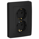 Розетка 2гн с З/К с/у антрацит 16А Blanca Systeme Electric