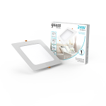 Светильник Gauss Basic Downlight квадрат 24W 2100lm 4000K 170-260V IP20 220*26 белый LED 1/40