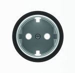 Розетка ABB Sky 1-мест. центральная плата (накладка) с З/К скр. уст-ки16А 220-230В IP20 черный