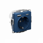 Розетка 1гн c з/к USB typeА+ typeС с/у аквамарин AtlasDesign Systeme Electric(1)