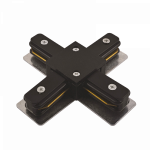Коннектор для шинопровода X-образный накладной/подвесной PTR CX-BL черн. JazzWay 5010871