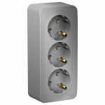 Розетка 3гн с З/К о/у алюминий изол.пласт. 16А IP20 Blanca Systeme Electric (1/5)