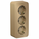 Розетка 3гн с З/К о/у титан изол.пласт. 16А IP20 Blanca Systeme Electric