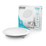 Панель светодиод круглая RLP 20Вт 4000К 1700Лм 170/26мм белая IP20 Gauss Elementary Downlight (1/60)