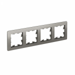 Рамка 4гн сталь/дымчатый черный AtlasDesign AIR Systeme Electric (1/5)