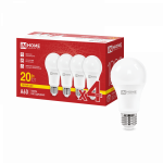 Лампа светодиодная LED-A60-VC 4PACK 20Вт 230В Е27 3000К 1900Лм (4шт./упак) IN HOME