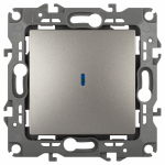 Выключатель ЭРА Серия 12 12-1102-16 с подсветкой, 10АХ-250В, титан Выключатель ЭРА Серия 12 12-1102-16 с подсветкой, 10АХ-250В, титан