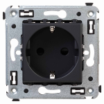 Розетка DKC 1-мест. 2мод. скр. уст-ки16А 230В со шторками Розетка DKC 1-мест. 2мод. скр. уст-ки16А 230В со шторками