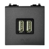 Мех-м с накладкой USB с/у usb пластик антрацит IP20 ABB Zenit Мех-м с накладкой USB с/у usb пластик антрацит IP20 ABB Zenit