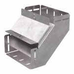 Угол д/листового кабель.лотка 90° вертикально восходящий без разъема/соединителя сталь светло-серый ПРОМРУКАВ