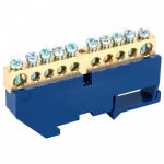 Шина нулевая 125А 8х12 10-отверстий изолятор на DIN-рейку синий REXANT (1/200) Шина нулевая 125А 8х12 10-отверстий изолятор на DIN-рейку синий REXANT (1/200)