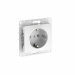 GLOSSA РОЗЕТКА с заземлением, 16А, механизм, БЕЛЫЙ