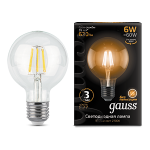 Лампа светодиод 6Вт ретро Шар G95 Е27 2700К 630Лм филамент прозр Gauss Filament (1/20) Лампа светодиод 6Вт ретро Шар G95 Е27 2700К 630Лм филамент прозр Gauss Filament (1/20)