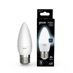 Лампа светодиод 9,5Вт свеча Е27 950Лм 4100К матовая Gauss Black (1/10/100) Лампа светодиод 9,5Вт свеча Е27 950Лм 4100К матовая Gauss Black (1/10/100)