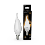 Лампа светодиод 9,5Вт Свеча на ветру Е14 3000K 890Лм матовая Gauss Black (1/10/50) Лампа светодиод 9,5Вт Свеча на ветру Е14 3000K 890Лм матовая Gauss Black (1/10/50)