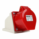 Розетка силовая (CEE) 16А 5Р 6ч 400 В (50+60 ГЦ) КРАСНАЯ пластик IP44 КЭАЗ