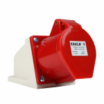 Розетка силовая (CEE) 32А 4Р 6ч 400 В (50+60 ГЦ) КРАСНАЯ пластик IP44 КЭАЗ