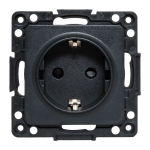 Розетка 1гн с З/К шторки с/у черный механизм 16А винт.клеммы Стокгольм EKF PROxima