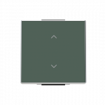 Клавиша одинарная нажимная (кнопка) для жалюзийного выкл. пластик зеленый матовая IP20 ABB