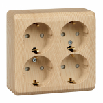 Розетка 4гн с З/К шторки о/у сосна 16А IP20 Этюд Systeme Electric Розетка 4гн с З/К шторки о/у сосна 16А IP20 Этюд Systeme Electric