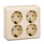Розетка 4гн с З/К шторки о/у крем 16А IP20 Этюд Systeme Electric Розетка 4гн с З/К шторки о/у крем 16А IP20 Этюд Systeme Electric